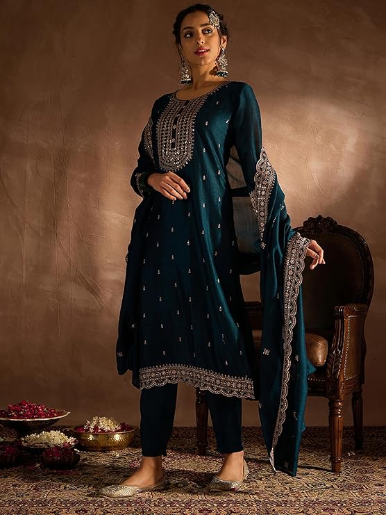 Kurta Pant Set for Women - INDO ERA Embroidered Set